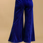 High Waist Velvet Pants - Cobalt Blue