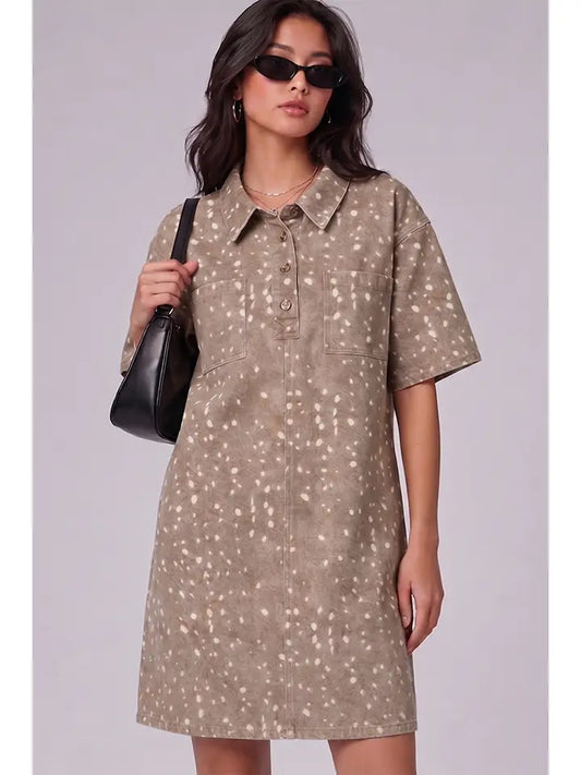 bambi print mini dress