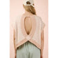Open Back Textured Knit Top - Beige