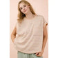 Open Back Textured Knit Top - Beige