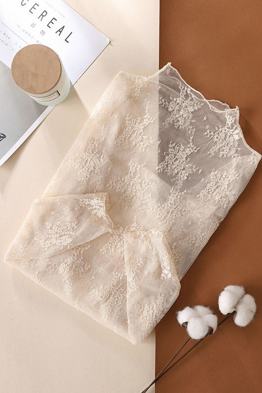 Lace Layering Top - Beige