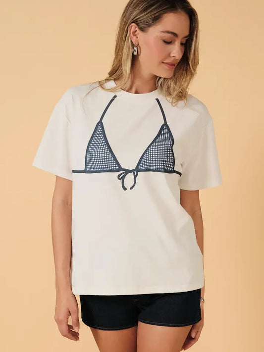 bikini printed oversized graphic tee