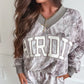 BIRDIE Ashwood Camo Oversized V-Neck Sweatshirt