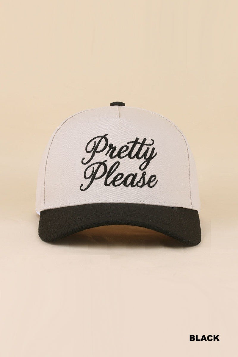 pretty please hat - black