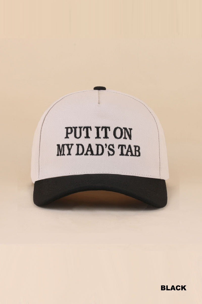 put it on my dad's tab hat - black