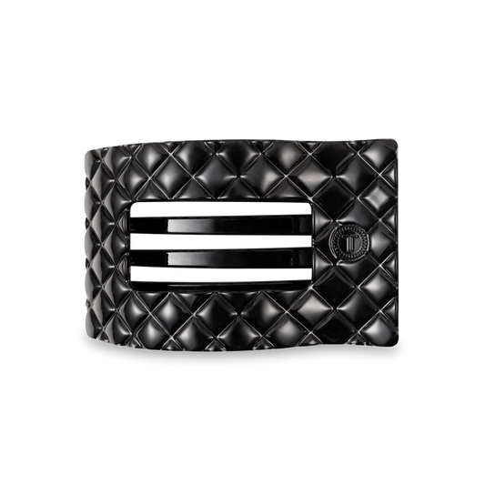 TELETIES Jet Black Quilted Flat Cip - Medium
