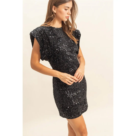 Sequin Velvet Mini Dress