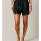 Elastic Waist Lace Trim Shorts