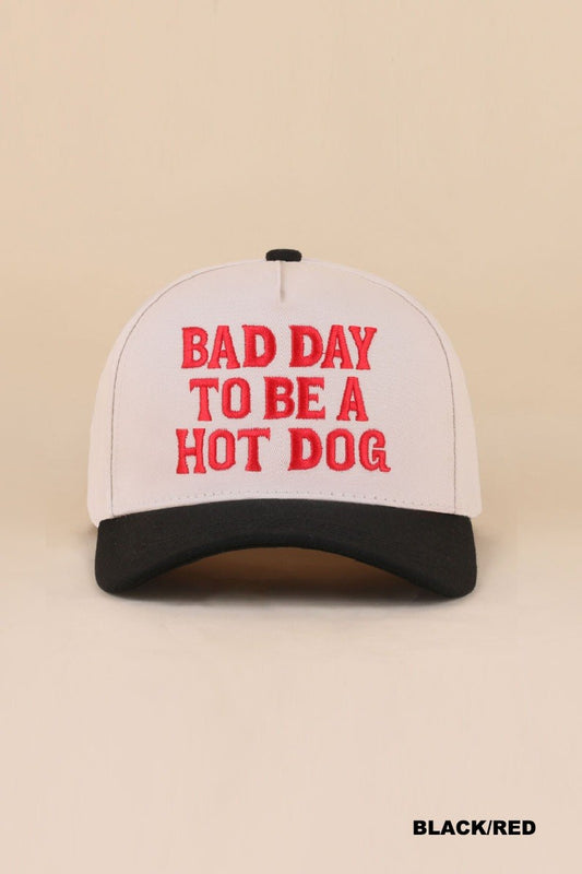 bad day to be a hot dog hat - black/red