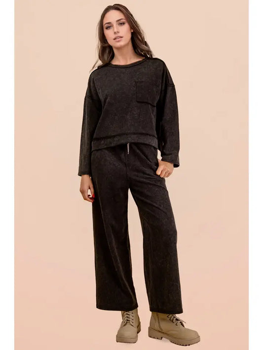 Mandi Mineral Washed Top - Black