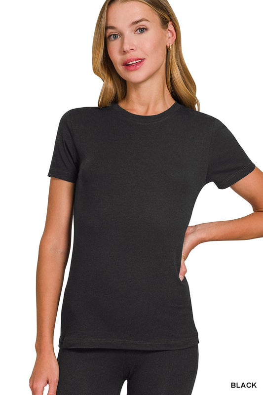 Basic Crewneck Short Sleeve Tee - Black
