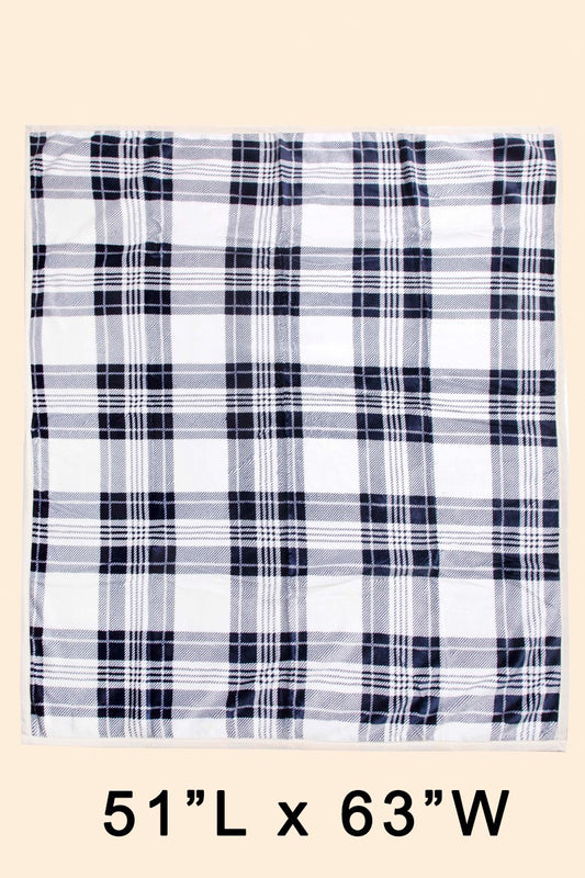 Sherpa Lined Plaid Blanket