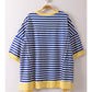Neon Nights Striped Top - Blue/Cream