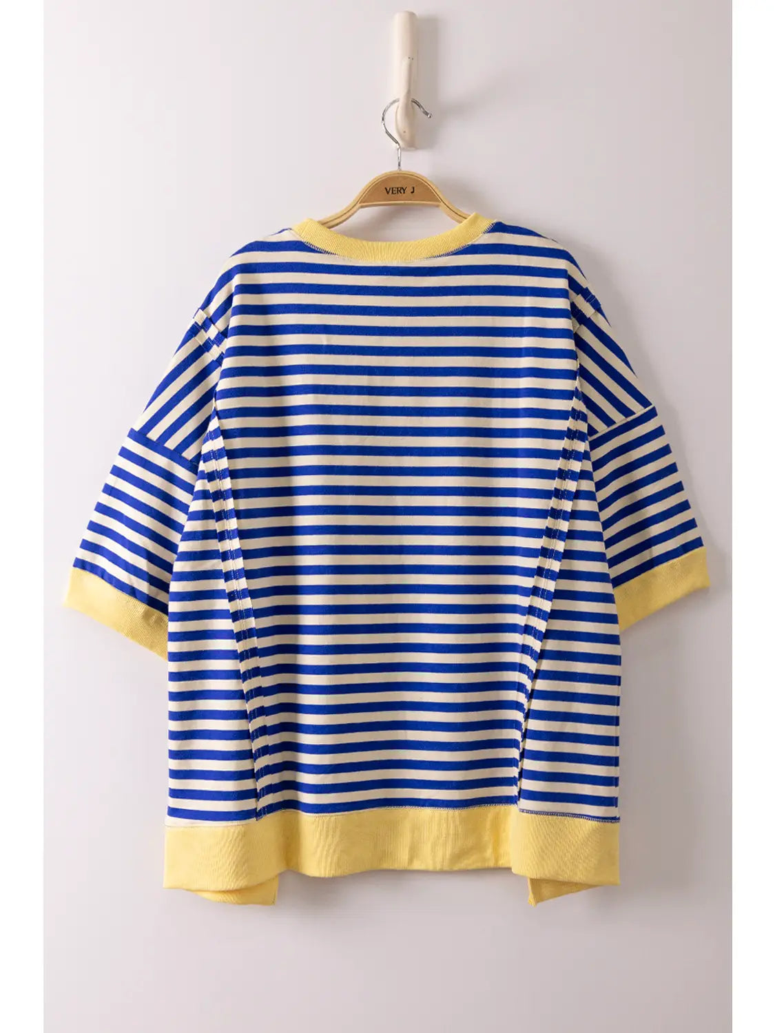 Neon Nights Striped Top - Blue/Cream