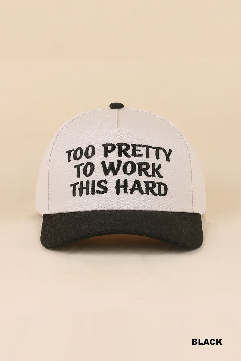 too pretty to work this hard hat - black