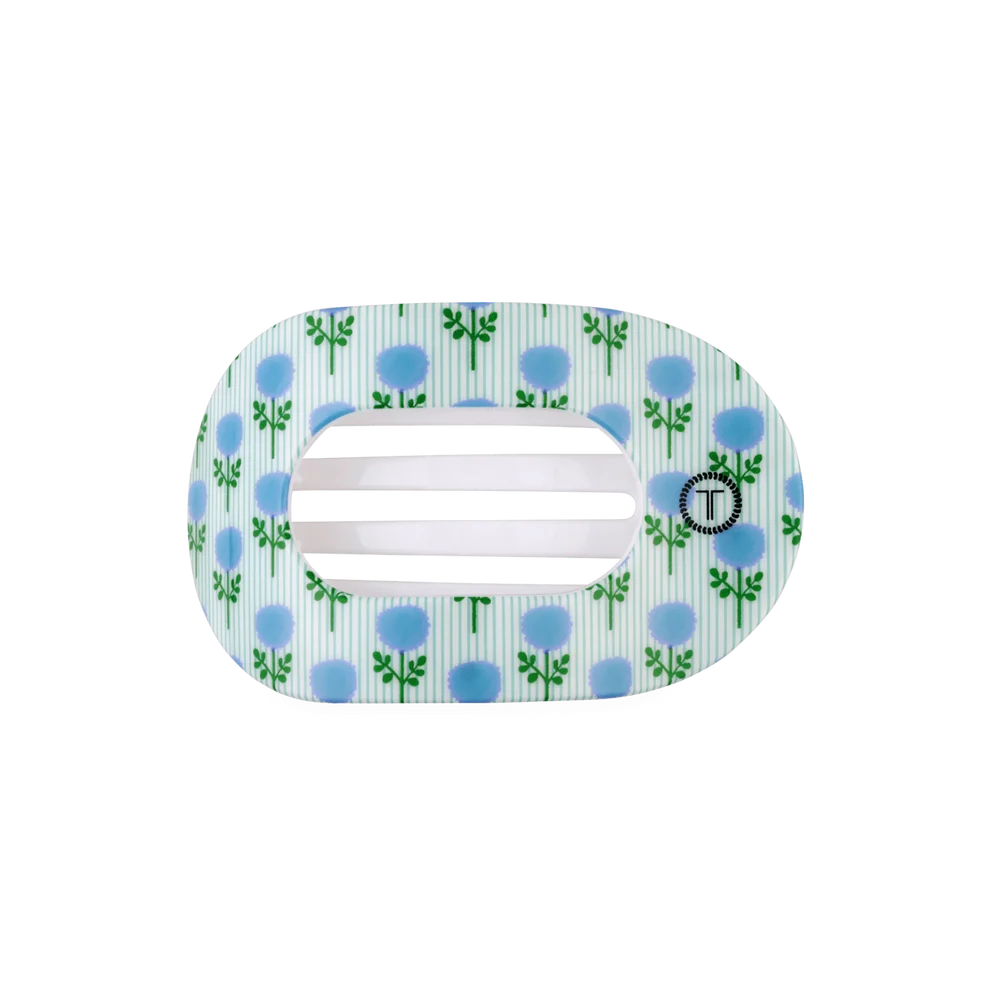 Blue Marigold Medium Flat Round Hair Clip