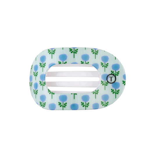 Blue Marigold Medium Flat Round Hair Clip