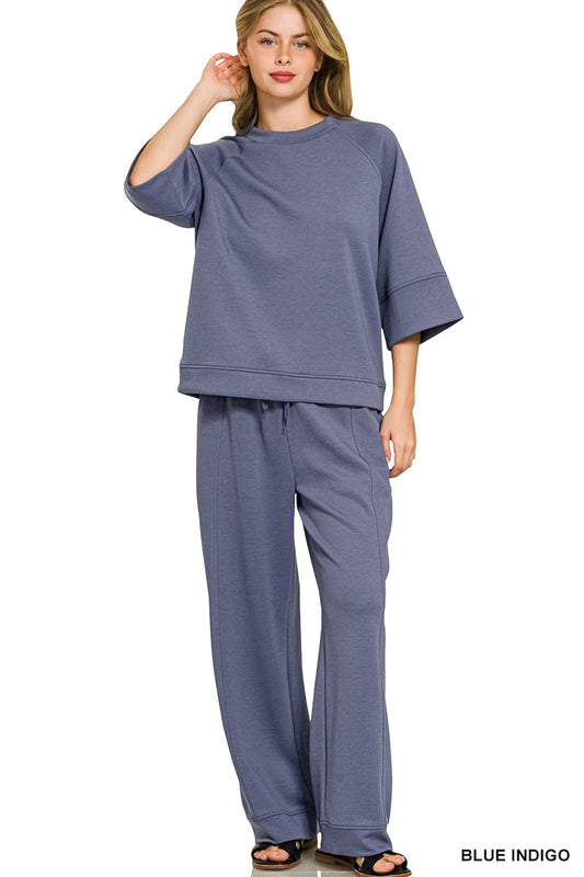 Harper Scuba Pullover - Blue Indigo