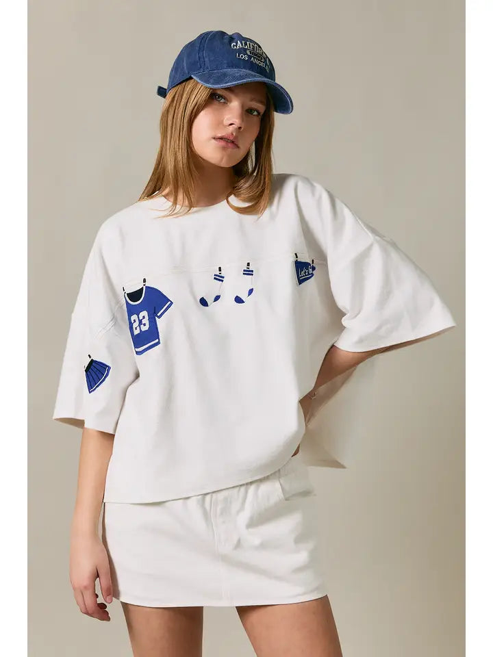 ready for gameday graphic top - blue