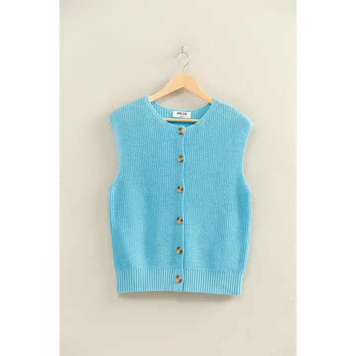 Summertime Blues Ribbed Top