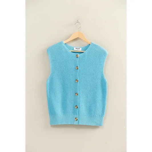 Summertime Blues Ribbed Top