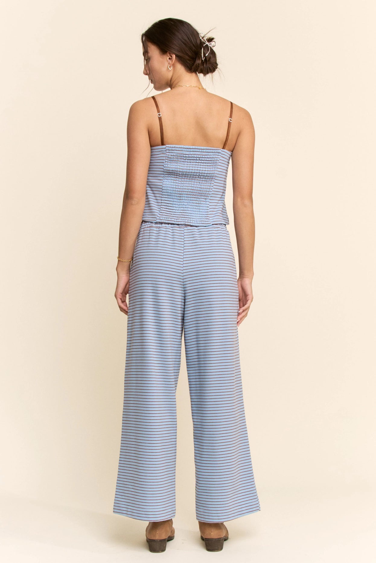 Summertime Babe Striped Top - Blue/Brown