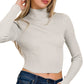 Curved Hem Ribbed Crop Top