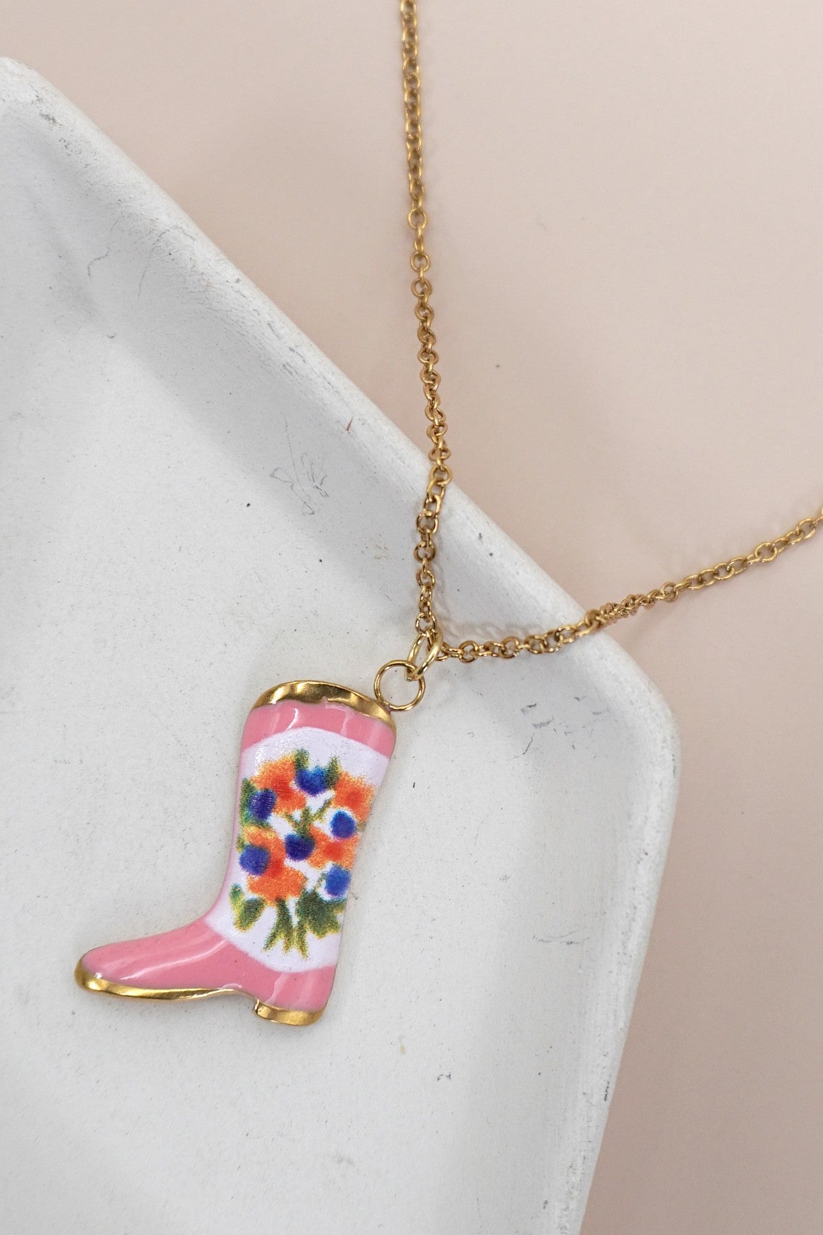Floral Boot Necklace