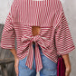 Gina Striped Bowknot Top