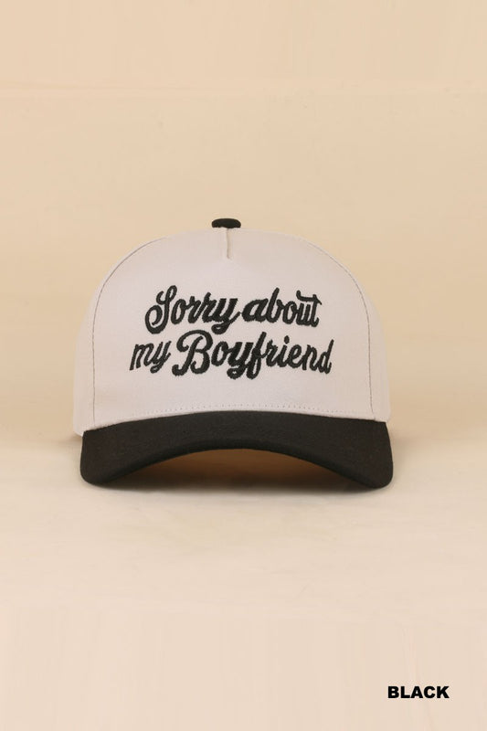 sorry about my boyfriend hat - black