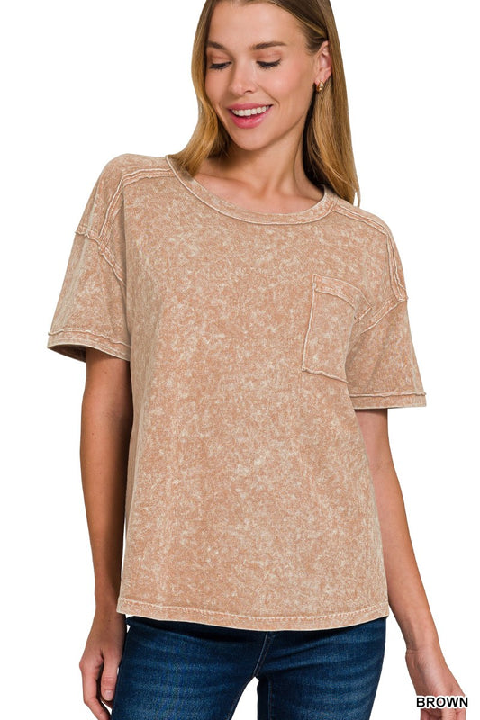 Halo Washed Tee - Brown