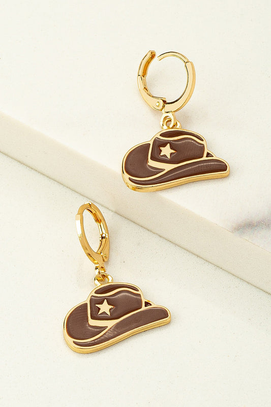 Cowboy Hat Drop Earrings