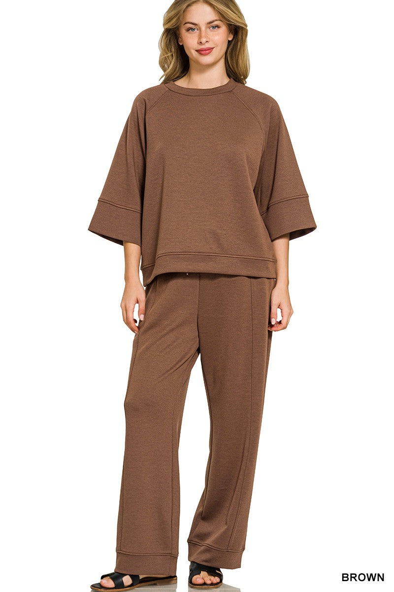 Harper Scuba Pullover - Brown