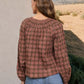 Plaid Shirred Front Tie Top