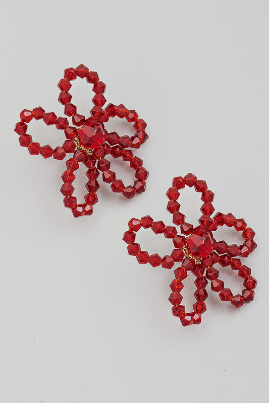 Beaded Flower Studs