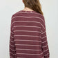Striped Relaxed Top - Burgundy