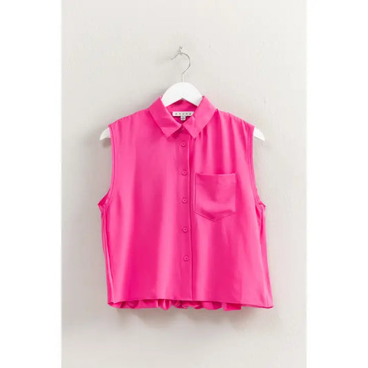 Button Front Collared Top