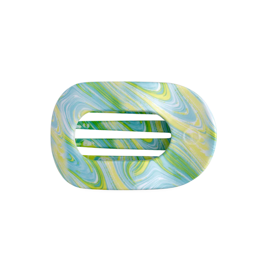 By The Sea Shore - Medium Flat Round Hair Clip