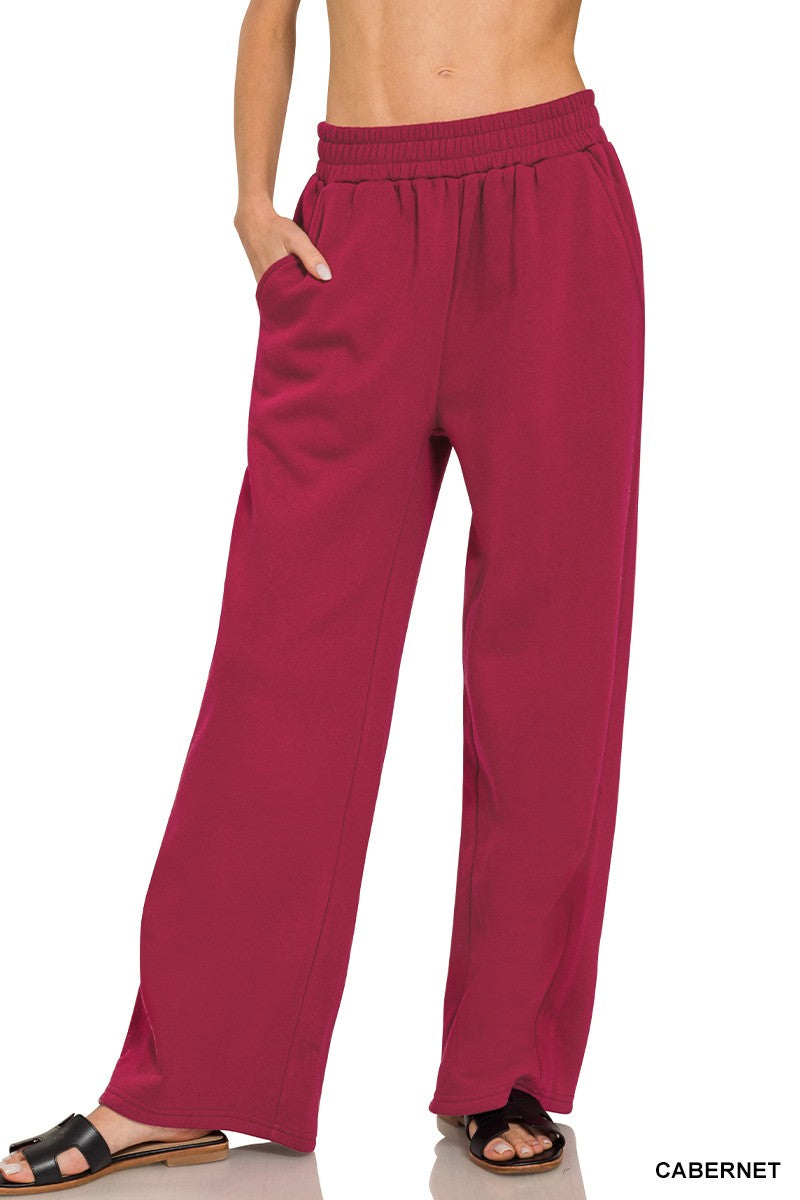 Hot to Go Fleece Pants - Cabernet