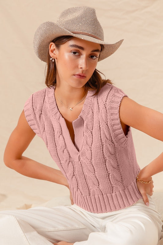 Cable Knit Sweater Vest