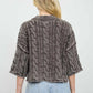 Cable Knit Pullover - Dark Brown