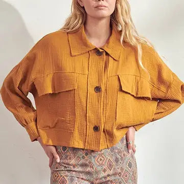 Mary Textured Crop Shacket