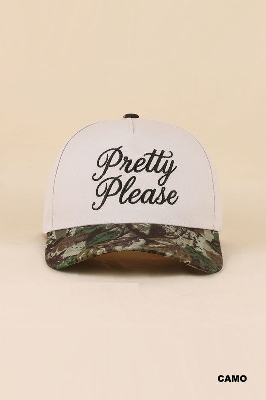 pretty please hat - camo