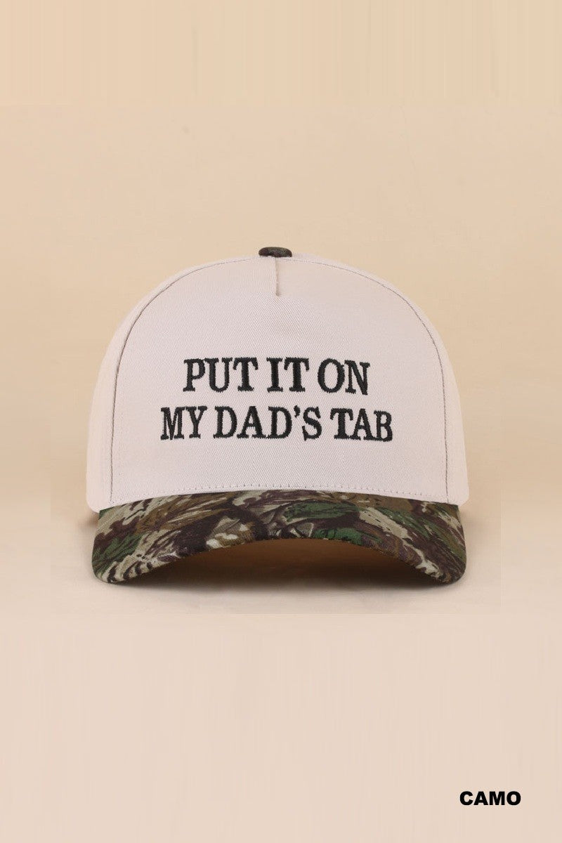 put it on my dad's tab hat - camo