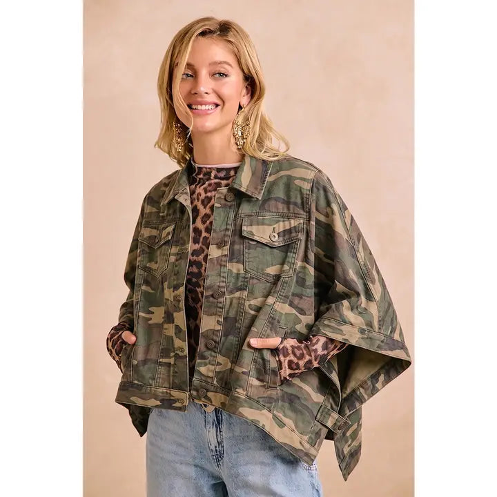 Oversized Cape Sleeve Jacket