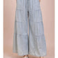 Tiered Mineral Washed Chambray Pants