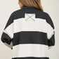 That's Just Me Striped Top - Charcoal