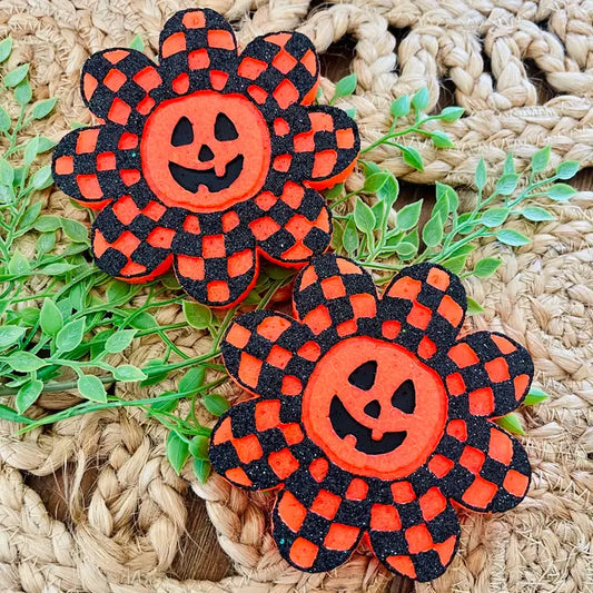 Checkered Flower Pumpkin Freshie