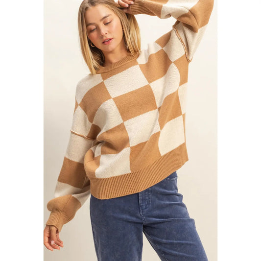Checkered Crew Neck
