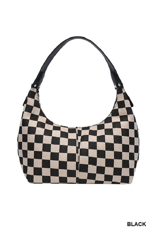 Checkered Shoulder Handbag